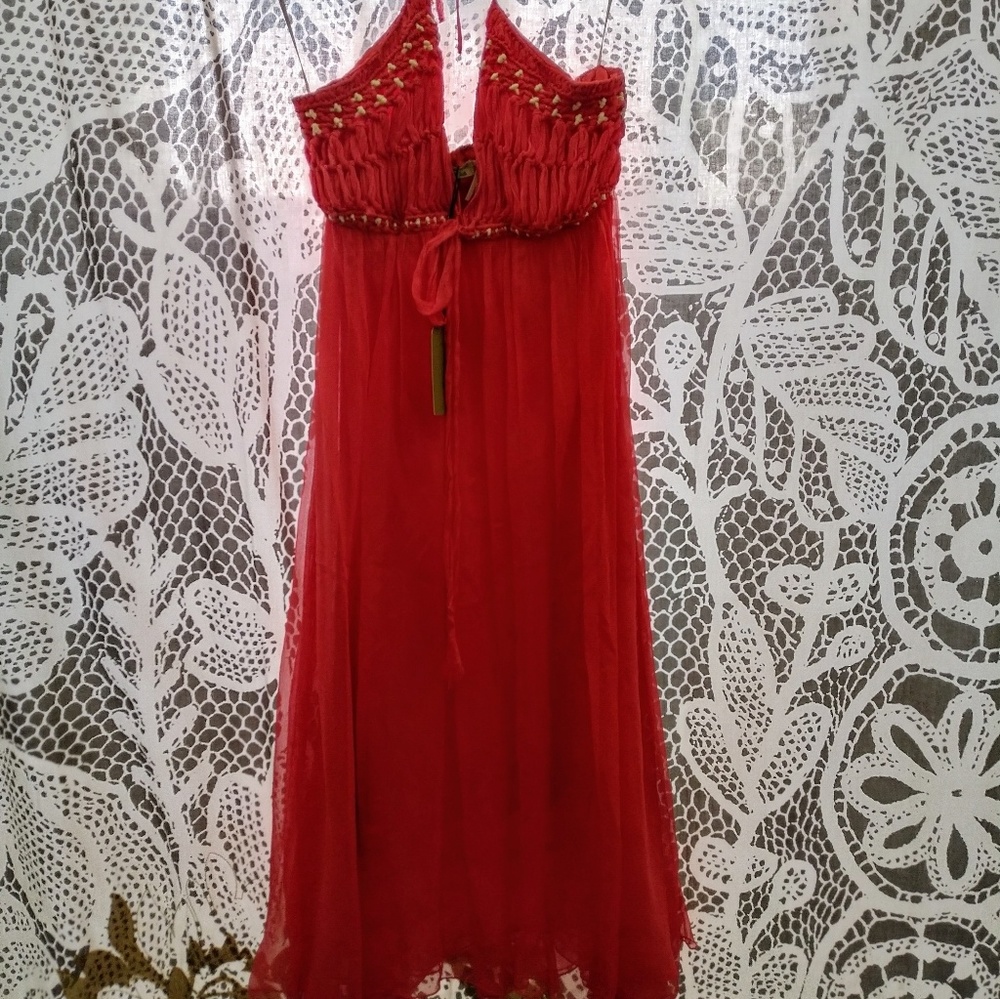Max Studio sz 12 halter dress silk